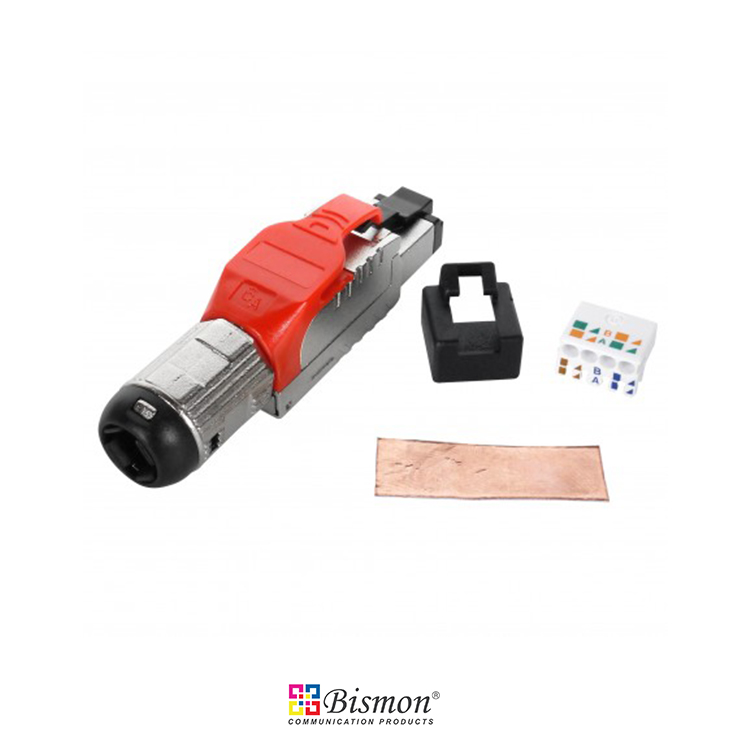 Cat.6A Toolless Termination plug shielded (Red color)